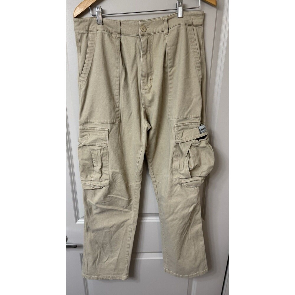 Youngla Athletic Men’s Tan Beige Casual Cargo Chino Pants Size 36 L